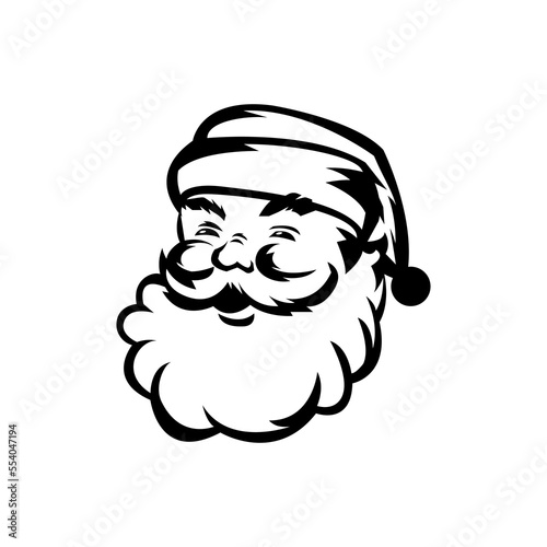 Vector isolated Santa Claus Father Christmas Saint Nicolas head simple and minimalist icon