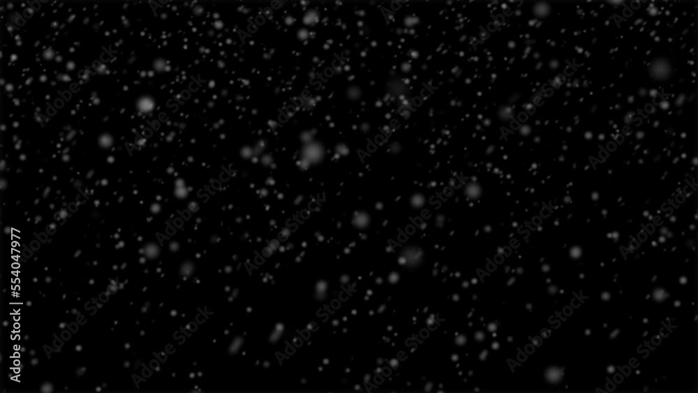 Realistic snowfall overlay, black background - winter, slowly falling snow effect Realistic snowfall overlay, black background - winter, slowly falling snow effect