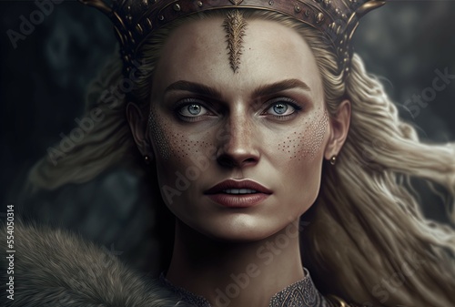 Queen of Vikings. Generative AI, non-existent person. 