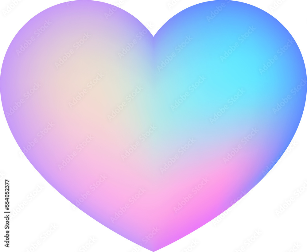 Sweet heart love 3d pastel colors