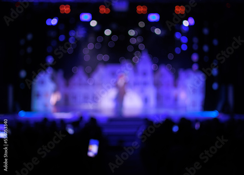 Wallpaper Mural Texture blur and defocus, background for design. Stage light at a concert show in theater. Torontodigital.ca