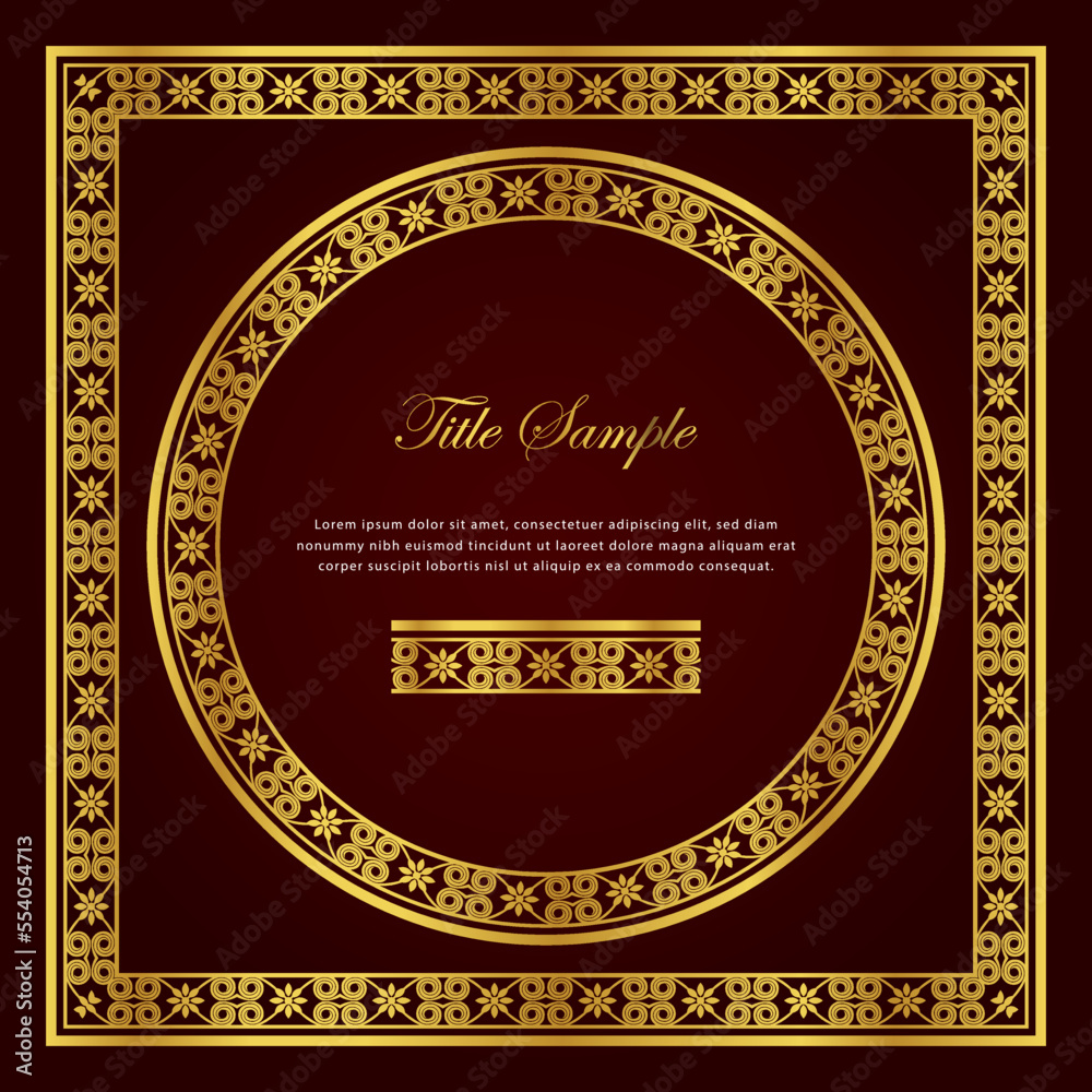 Luxury golden square and round frame set Luxury golden square and round frame set