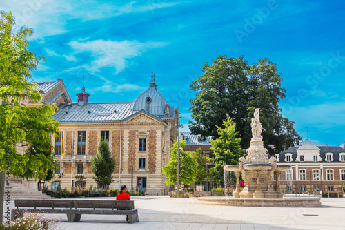 Street view of old village Evreux in France