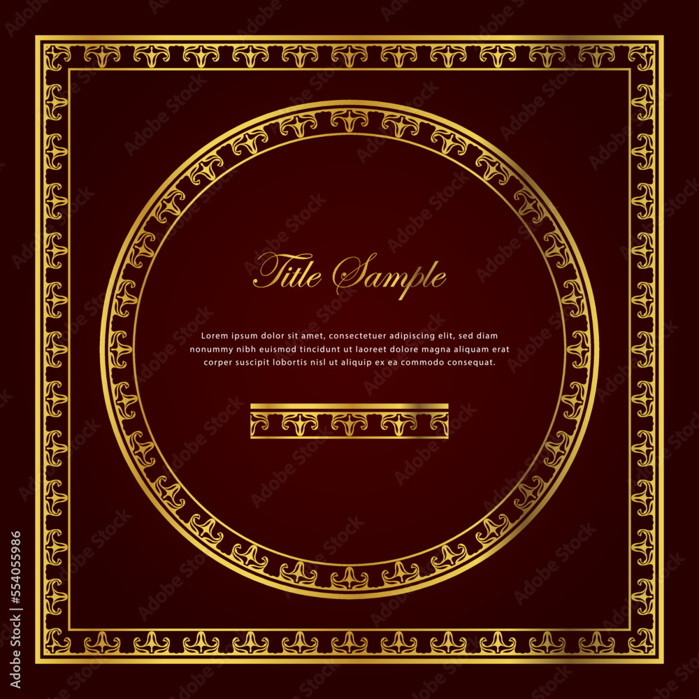 Luxury golden square and round frame set Luxury golden square and round frame set