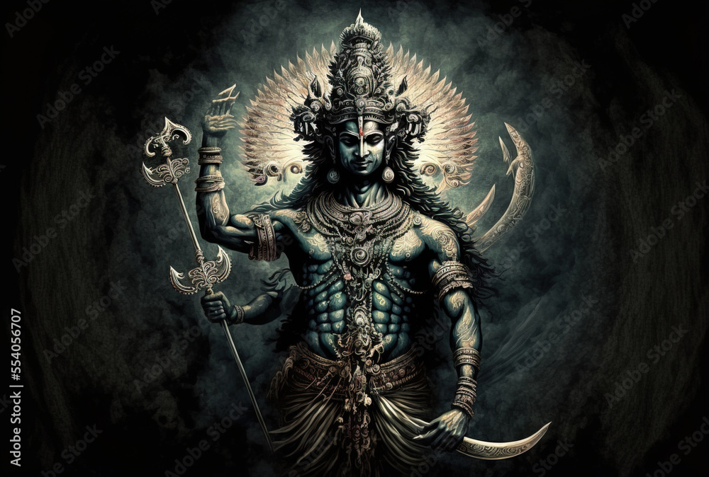 The God of Preservation is Lord Vishnu. Generative AI - obrazy, fototapety, plakaty 