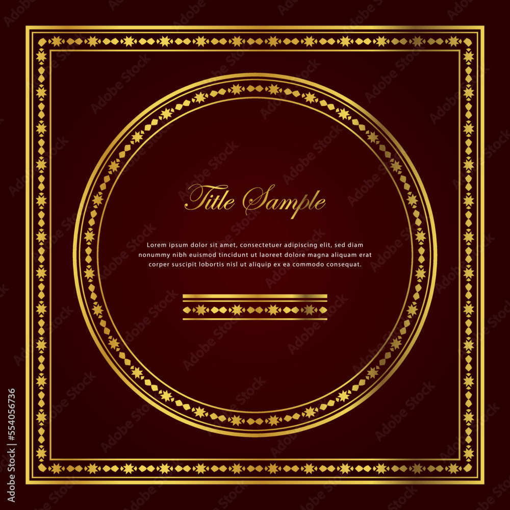 Luxury golden square and round frame set Luxury golden square and round frame set