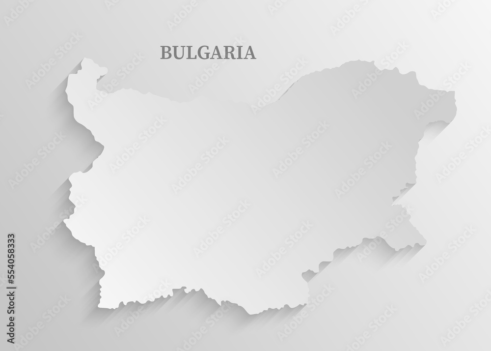 Minimal white map Bulgaria template Europe country