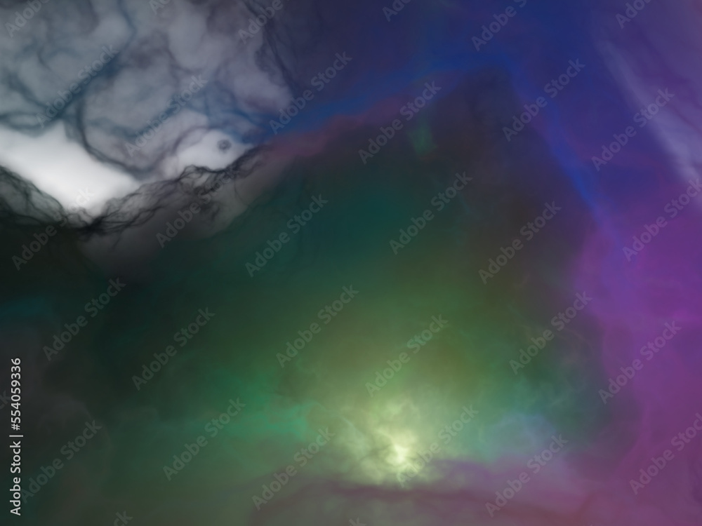 Magic universe. Nebula. 3d render.