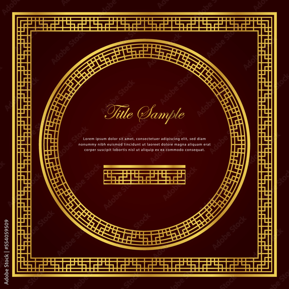 Luxury golden square and round frame set Luxury golden square and round frame set