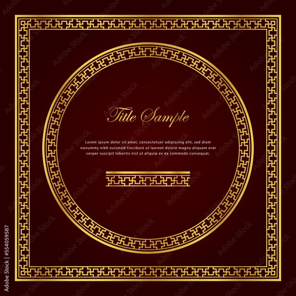 Luxury golden square and round frame set Luxury golden square and round frame set