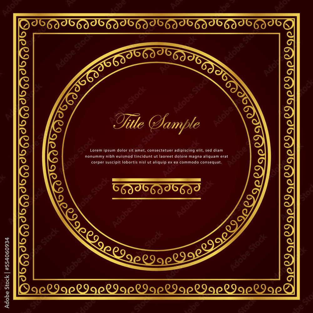 Luxury golden square and round frame set