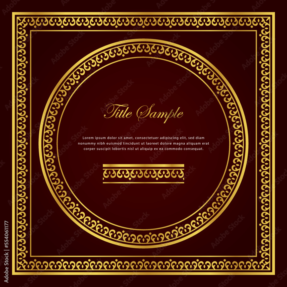 Luxury golden square and round frame set