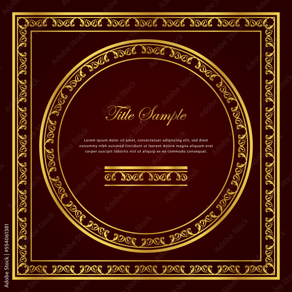 Luxury golden square and round frame set Luxury golden square and round frame set