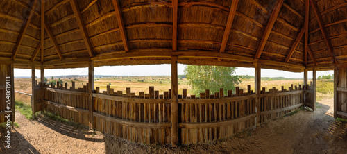 wooden house with view