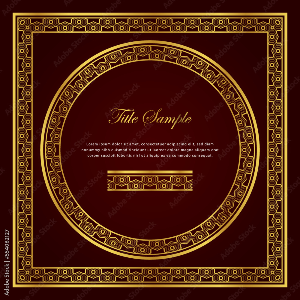 Luxury golden square and round frame set Luxury golden square and round frame set