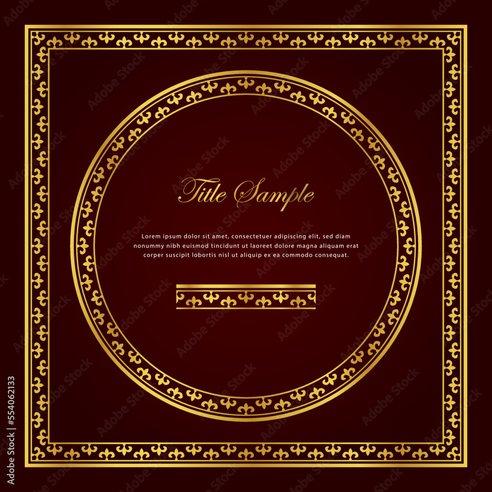 Luxury golden square and round frame set