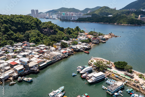 Top view of fishing village in Hong Kong © leungchopan