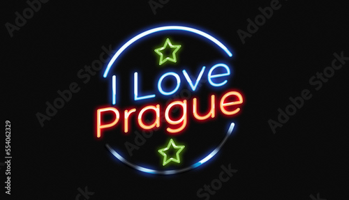 I Love Prague neon sign