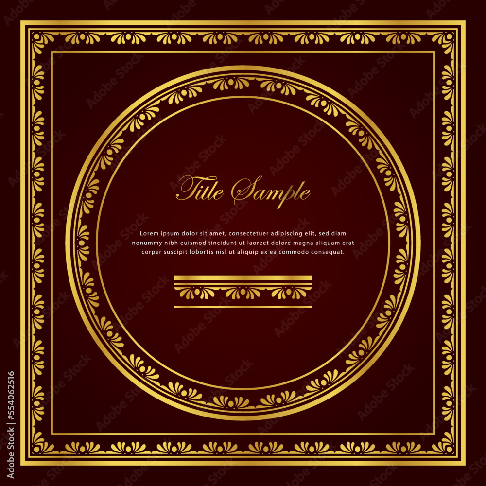 Luxury golden square and round frame set Luxury golden square and round frame set