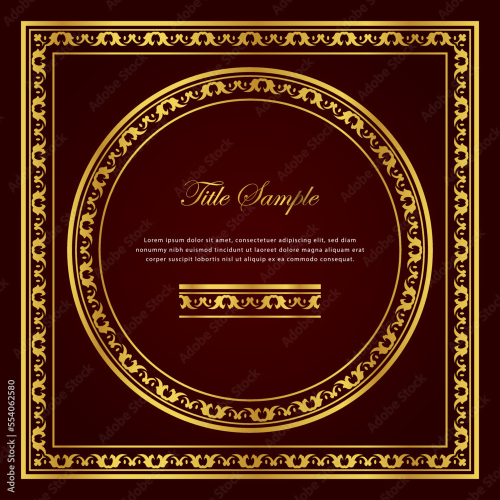 Luxury golden square and round frame set Luxury golden square and round frame set