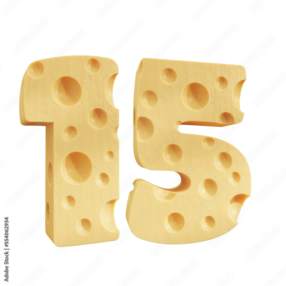 Number 15, Number fifteen cheese icon design. Number 15, Number fifteen cheese icon design.