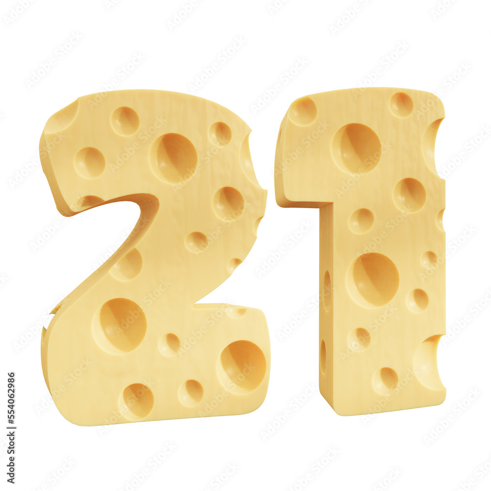 Number 21, Number twenty one cheese icon design. Number 21, Number twenty one cheese icon design.
