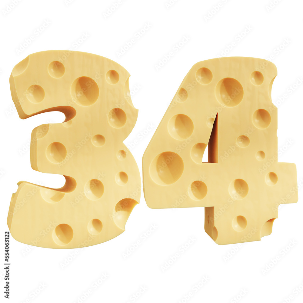 Number 34, Number thirty four cheese icon design. Number 34, Number thirty four cheese icon design.