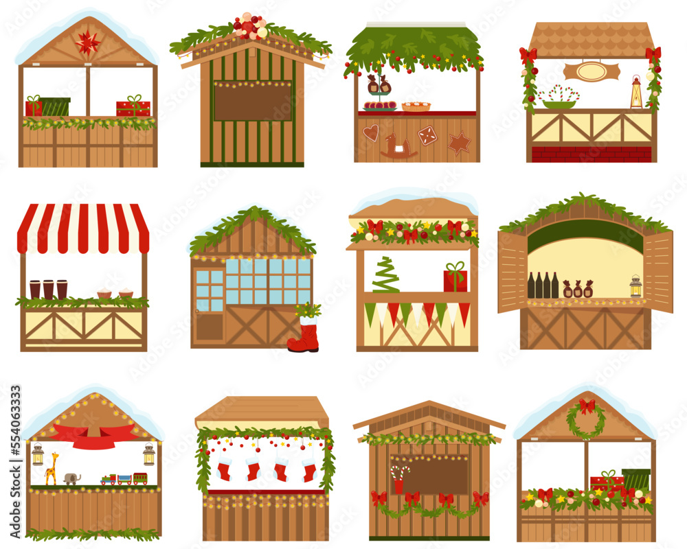 Christmas Fair Buildings Composition