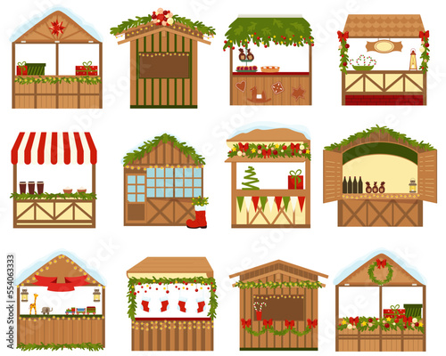 Christmas Fair Buildings Composition