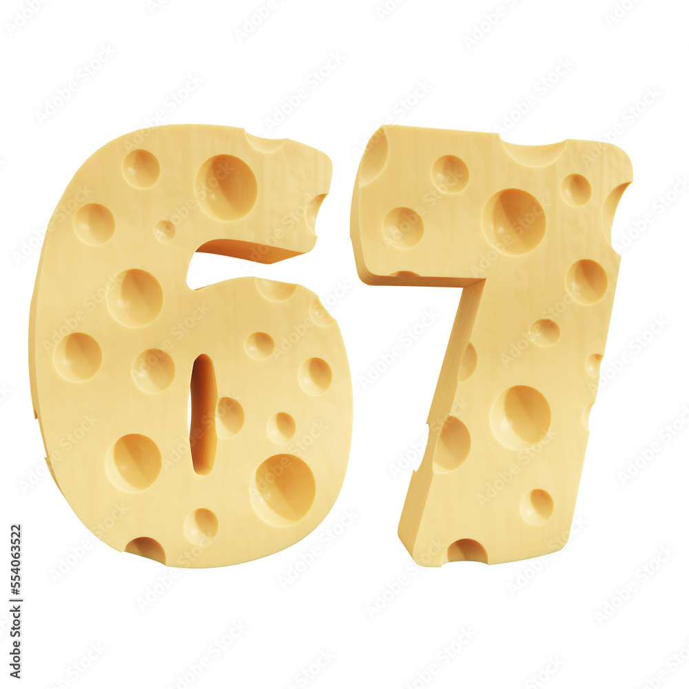 Number 67, Number sixty seven cheese icon design. Number 67, Number sixty seven cheese icon design.