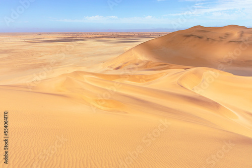 Namibia Desert. Aerial View Sand Dunes near Walvis Bay. Skeleton Coast. Namibia. Africa.