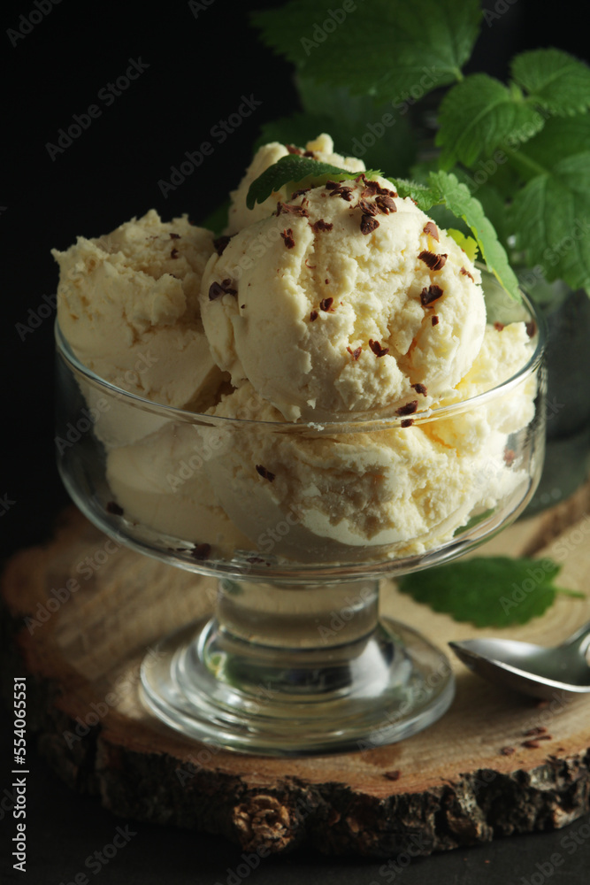 Ice cream scoops in an ice cream bowl Ice cream scoops in an ice cream bowl