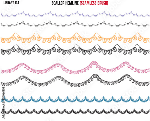 SCALLOP EMBROIDERED HEMLINE IN EDITABLE VECTOR