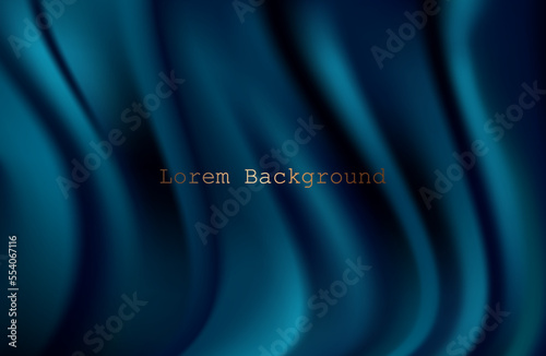 modern abstract tidewater green background. Dark blue silk fabric curtain background. Vector illustration.