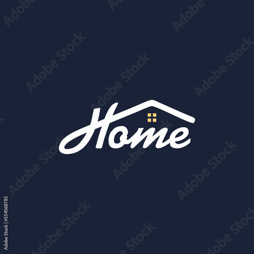 home typography logo design vector