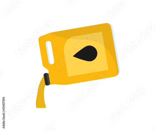 Pouring oil lubricant motor car from bottle logo design. Refueling and pouring oil quality into the engine motor car. Motor oil pouring. Energy fuel concept vector design and illustration.
