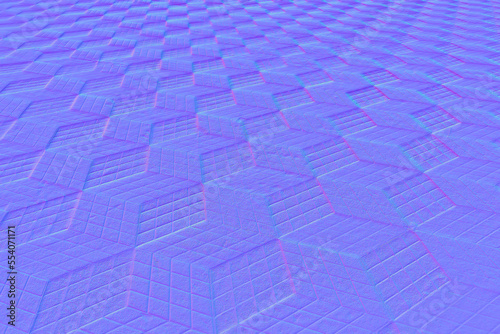 Floor background in normal map. 3D illustration