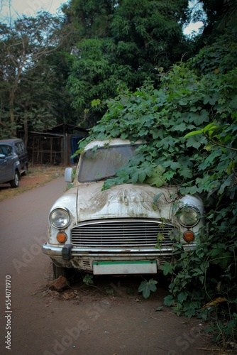 old car on the roadside