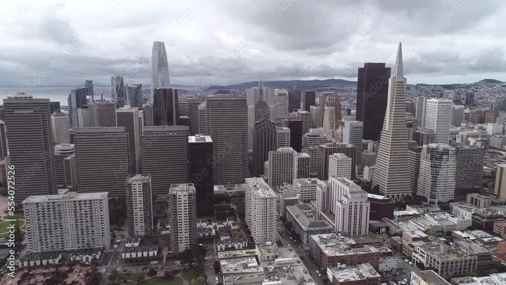 San Francisco Cityscape. Business District with Skyscraper in Background. Financial District. California, USA San Francisco Cityscape. Business District with Skyscraper in Background. Financial District. California, USA
