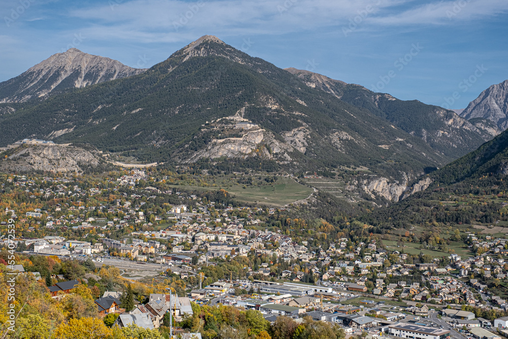 Briancon as seen from Puy-Siant-Andre, Hates-Alpes department, France