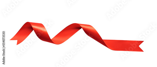 Red curl ribbon isolated for gift and luxury ornament