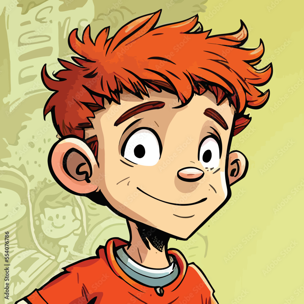 cartoon illustration of a boy