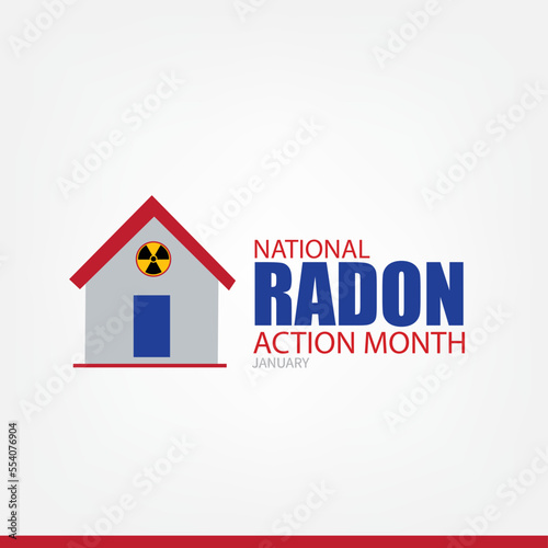 Vector illustration of national radon action month. Simple and Elegant Design