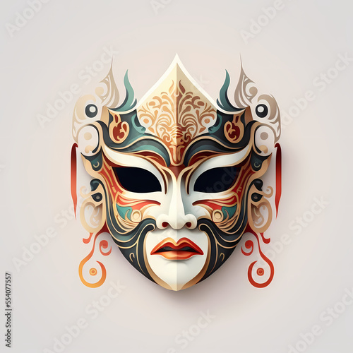 Chinese Opera Mask isolated on White Background © carrie
