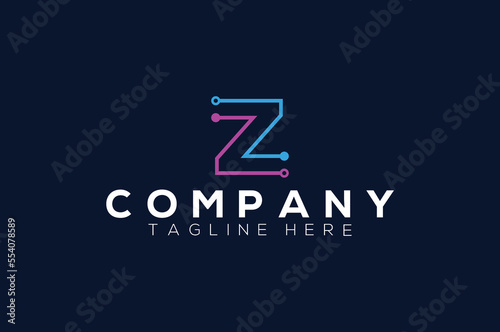 Modern letter Z logo design template. Business technology and digital abstract connection vector logo. © Muhammad