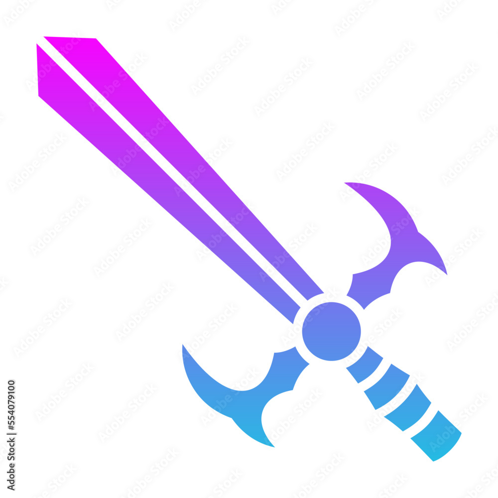 Sword Glyph Gradient Icon