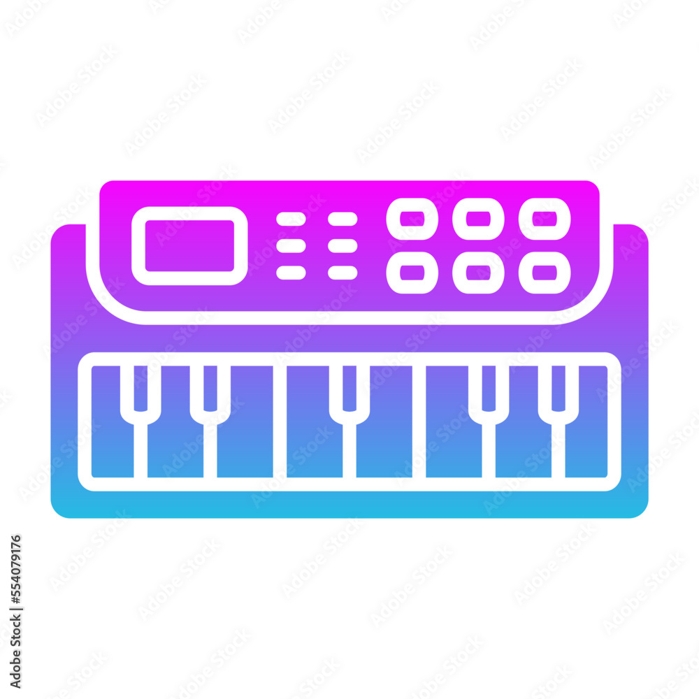 Piano Glyph Gradient Icon