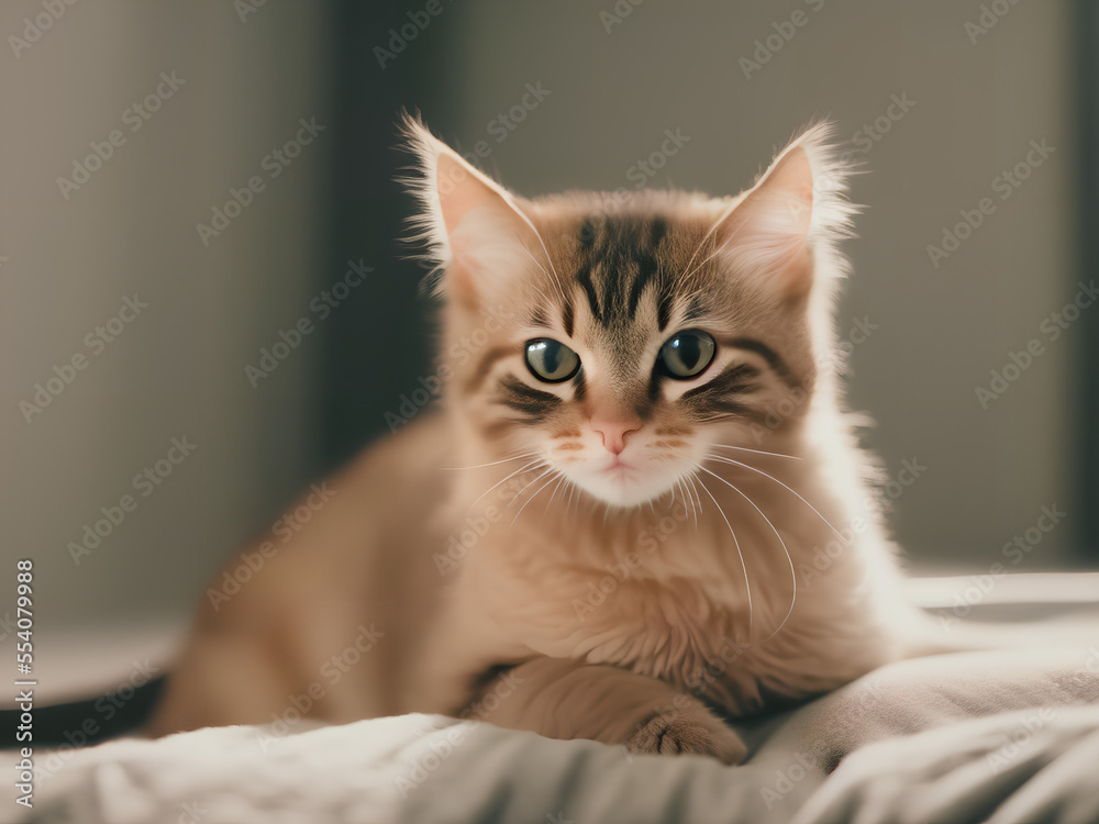 cat on the bed