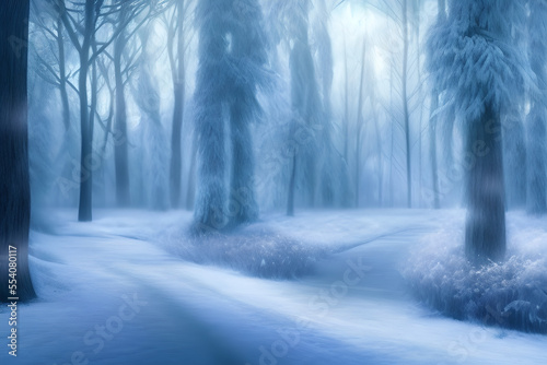 Winter Forest Background, Winter Forest Landscape Background, Forest Background "Generative AI"   © Forhadx5