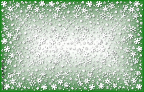Various snowflakes on a gradient background - digital illustration.